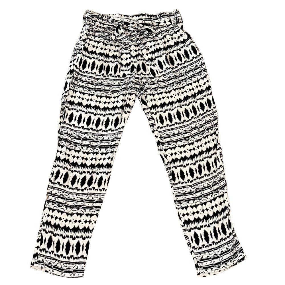 Under Skies Black/White Women’s Boho Pants – Size Medium